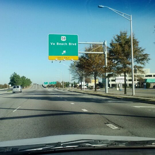 Road view near Military Highway and Virginia Beach Boulevard in Norfolk, Virginia, setting the hometown drive scene.